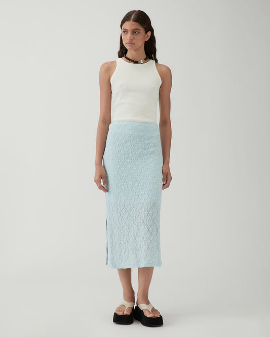 Justine Skirt Lace Floral Blue