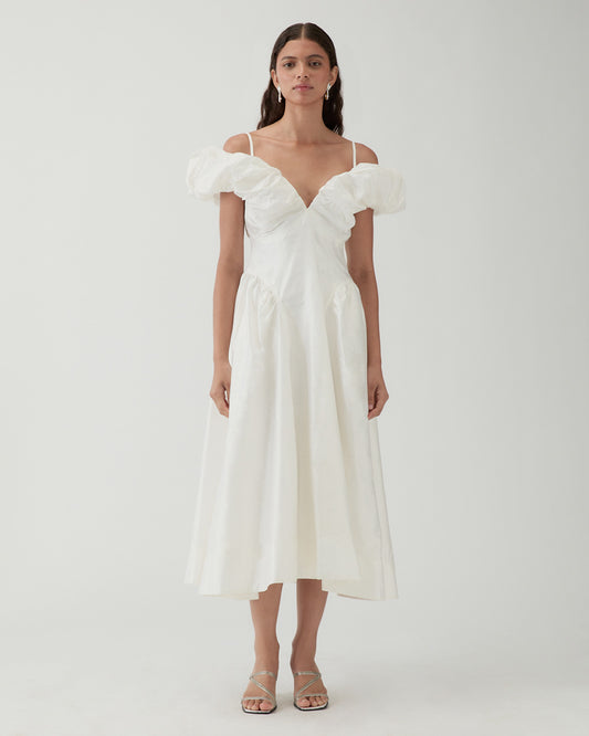 Erin Dress Silk Off-White