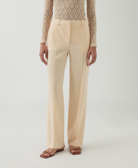Cathy Trouser Wool Blend Suiting Butter