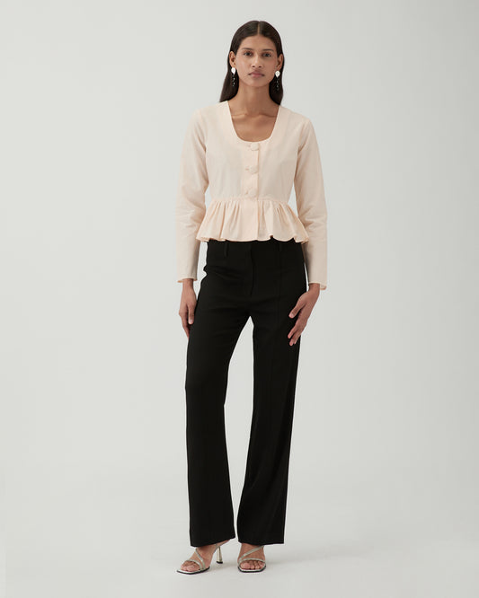 Lana Blouse Silk Blend Taffeta Apricot