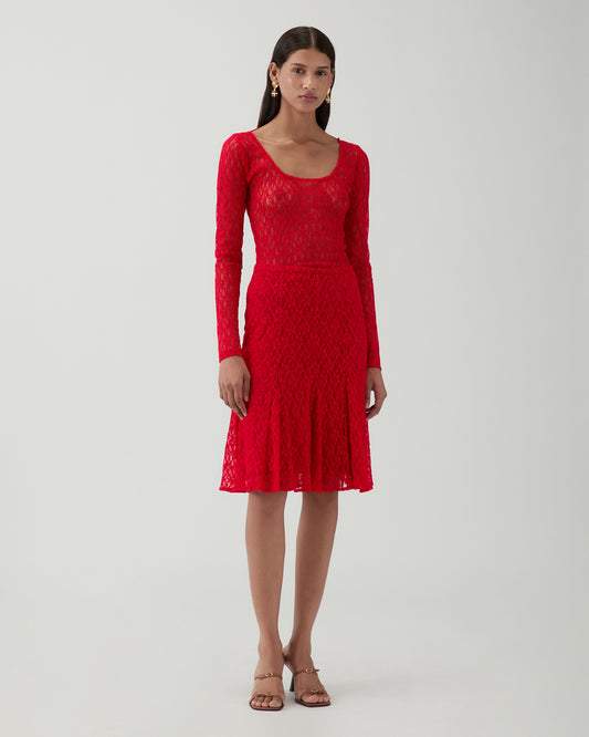 Taylor Skirt Lace Red