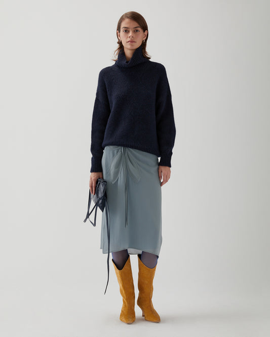 Claudia Sweater Chunky Alpaca Navy