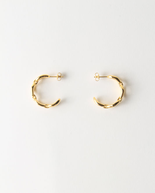 Large Chain Hoops Gold Plated