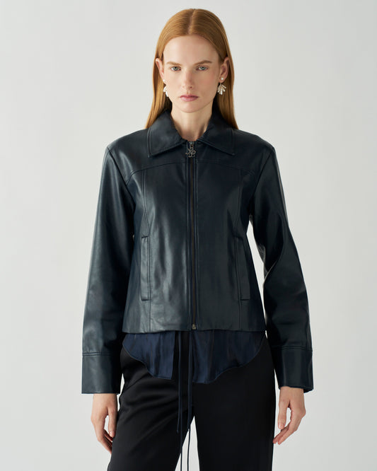 Sadie Jacket Faux Leather Midnight