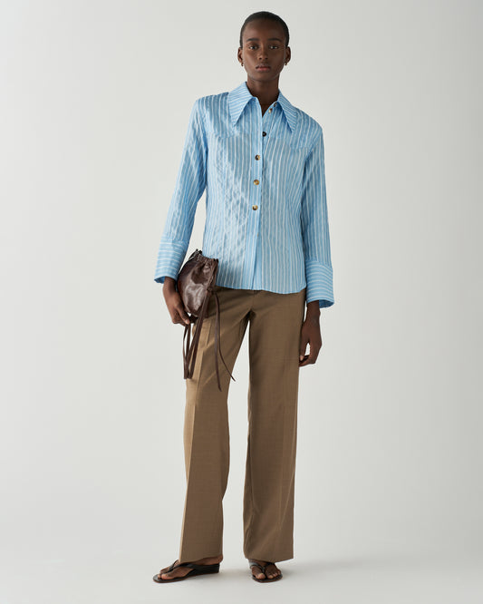 Camilla Shirt Viscose Blend Stripe Blue