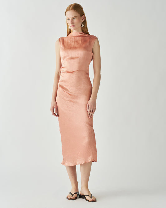 Delilah Dress Acetate Satin Pink