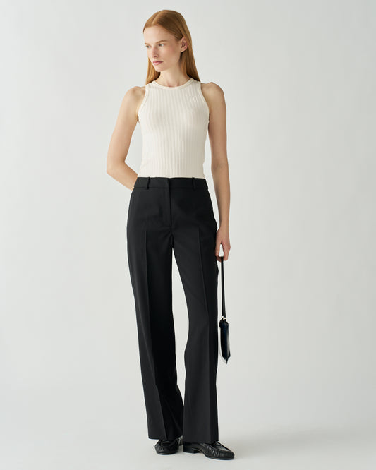 Cathy Trousers Wool Suiting Black