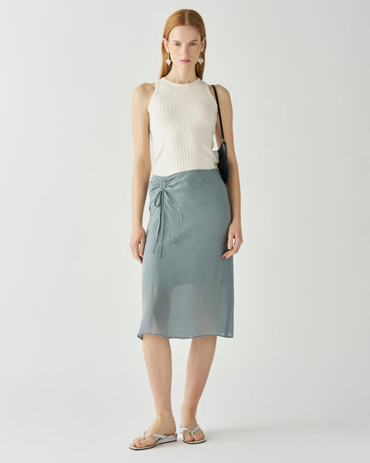 Juniper Skirt Silk Crepe Georgette Grey