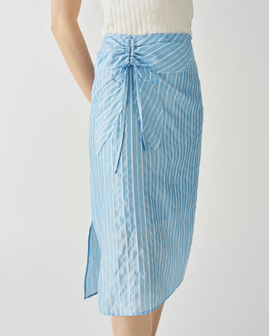 Juniper Skirt Viscose Blend Stripe Blue