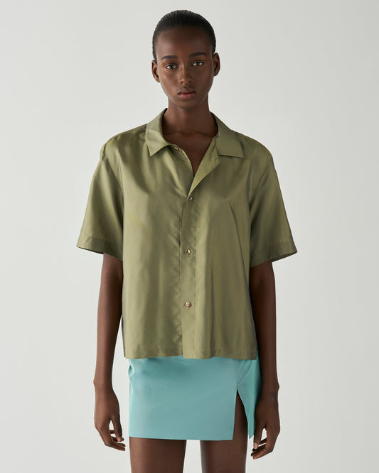 Marty Shirt Viscose Blend Chartreuse