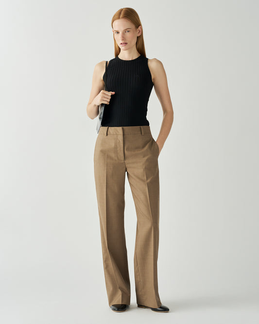 Cathy Trousers Wool Suiting Walnut