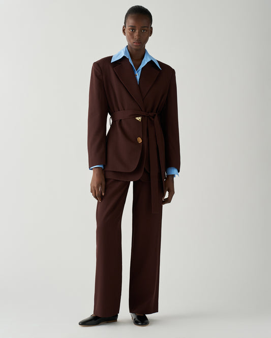 Simone Jacket Wool Blend Twill Burgundy