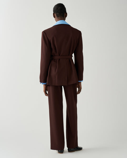 Simone Jacket Wool Blend Twill Burgundy