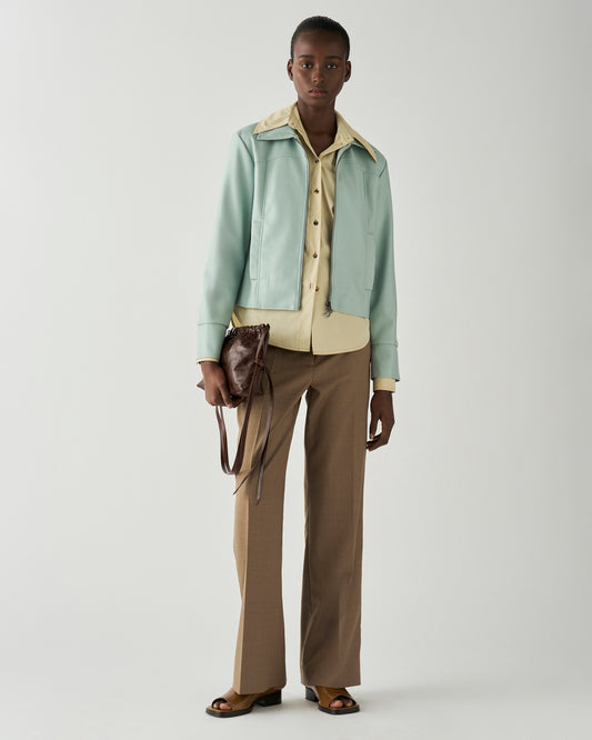 Sadie Jacket Faux Leather Ice Blue