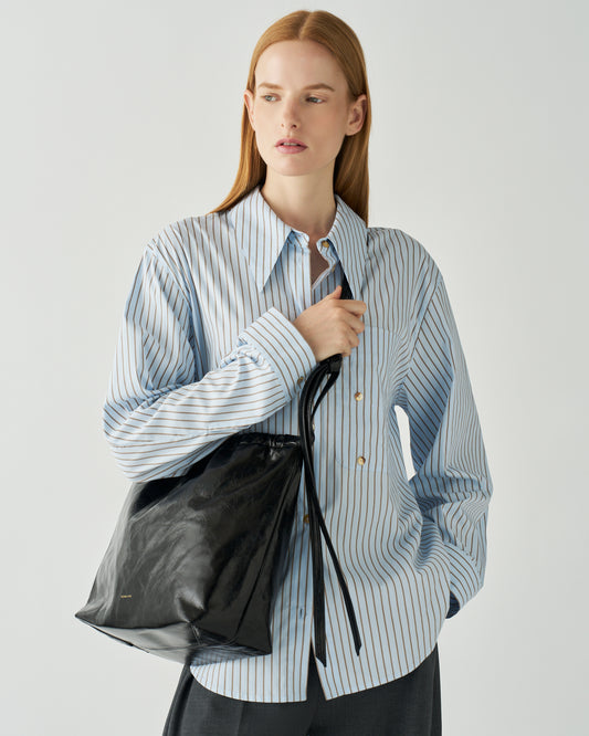 Felix Crossbody Tote Leather Black