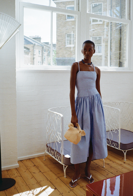 Issy Dress Cotton Poplin Blue