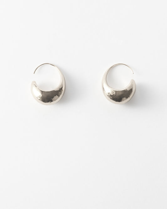 Curved Hoops Silver Plated